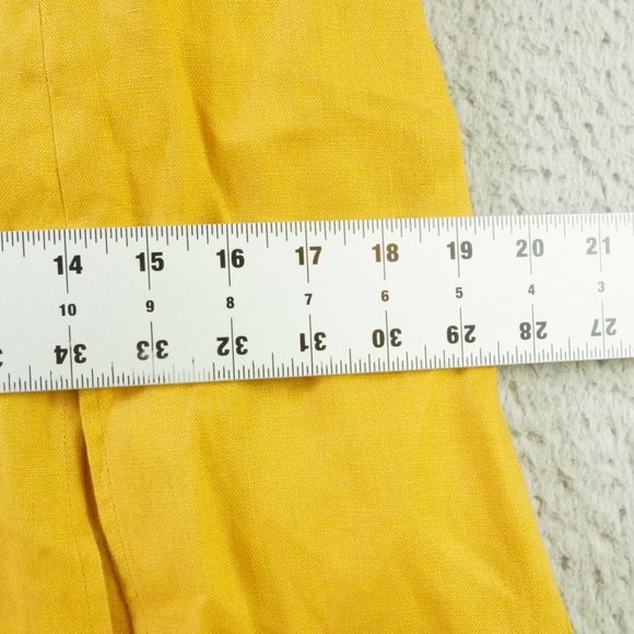Reformation Midi Dress Womens 6 Mustard Yellow 100% Linen - Picture 7 of 11